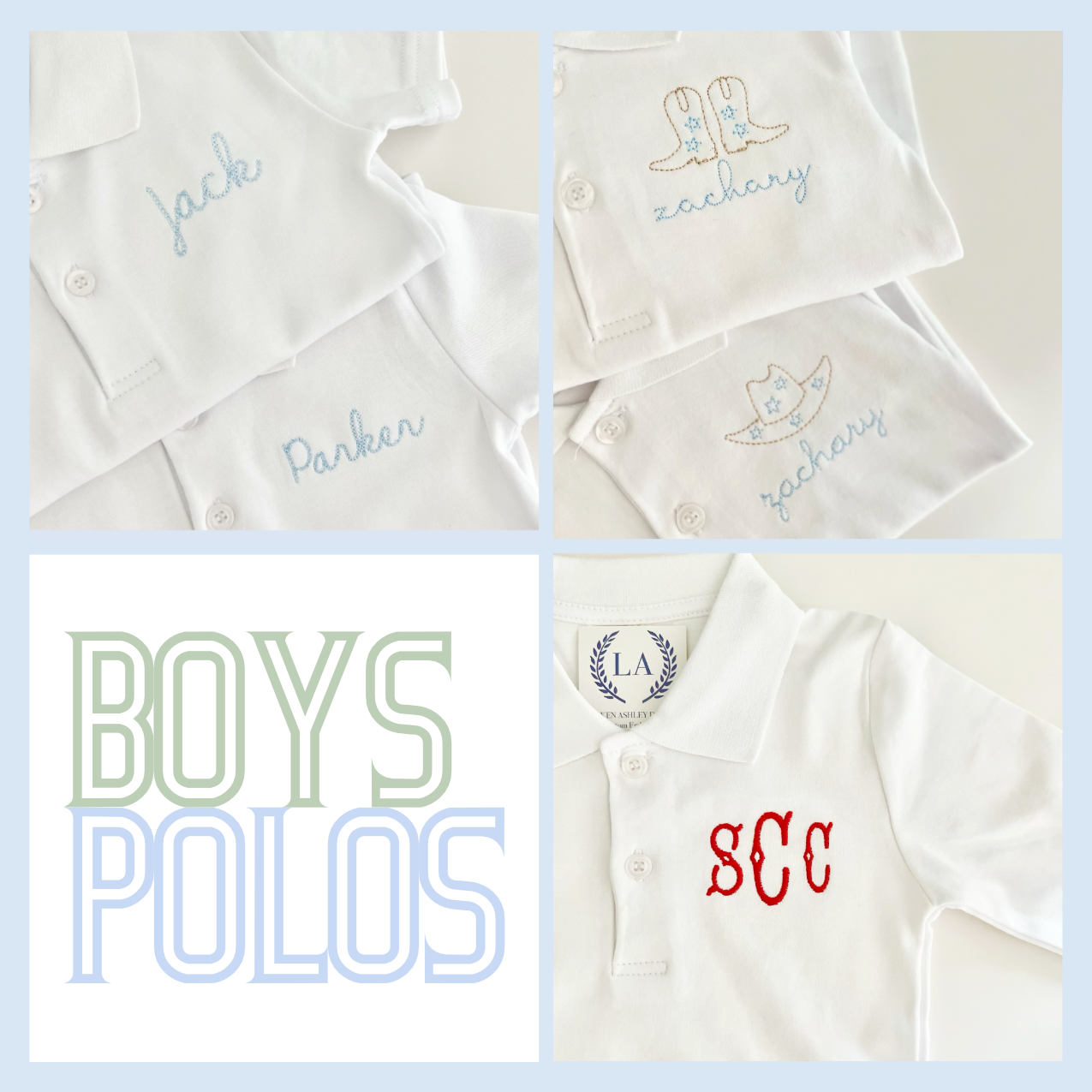 Boys Polo, Short or Long Sleeve