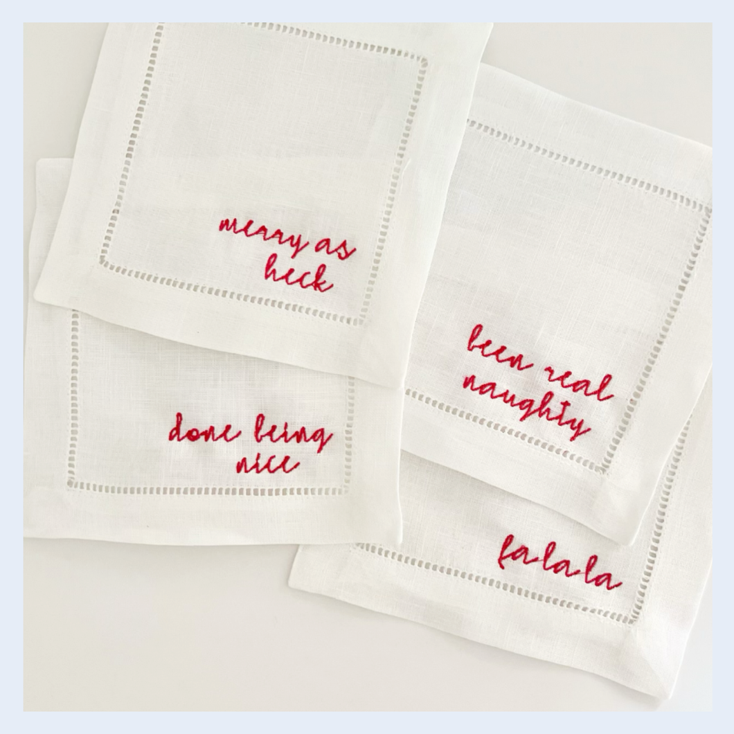 Been Real Naughty Cocktail Napkins, Set of 4