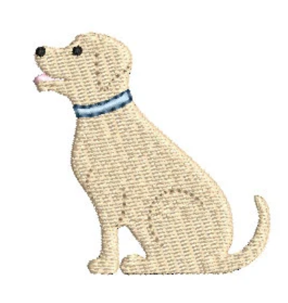 Sitting Dog with Collar, 5 Sizes, Embroidery File
