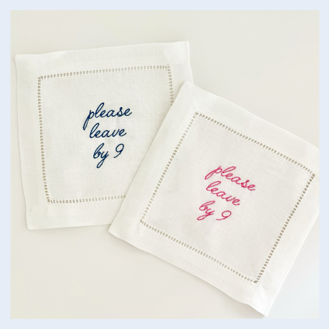 Please Leave by 9 Cocktail Napkins, Set of 4