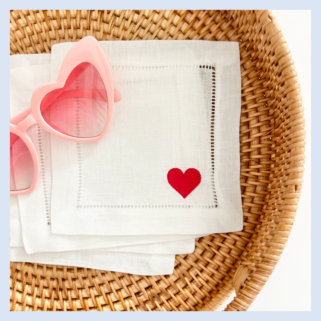 Red Heart Cocktail Napkins